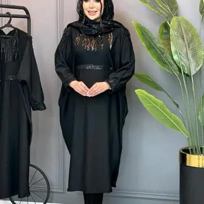 مانتو عبایی سردوش دار مه لقا موجودی بگیرید