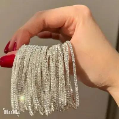 دستبند کشی نقره ای براق