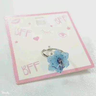 انگشتر دخترانه طرح انیمیشن Frozen ، فری سایز قابل تنظیم برند دیزنی