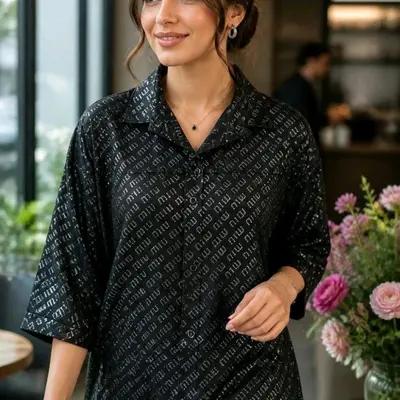 شومیز مانتویی شیشه ای
