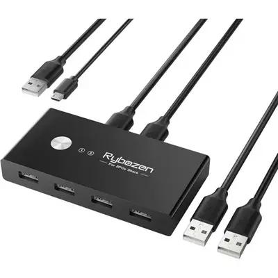 سویچ KVM .چهار پورت برای 2 کامپیوتر و 4 دستگاه اورجینال امازون المان