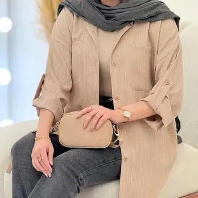 شومیز مانتویی زنانه تابستانه جنس آیوا
