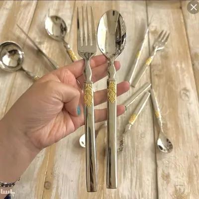 سرویس قاشق و چنگال 30 نفره 140 پارچه نیمه طلایی جی وان مدل گراسو سلطنت