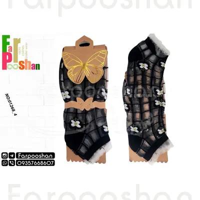جوراب زنانه مدل شیشه ای گل دار - کد 4-01268 بسته 2 عددی-140819