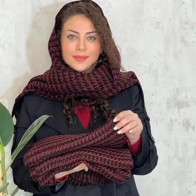 شال بافت پیچازی زرشکی-147231