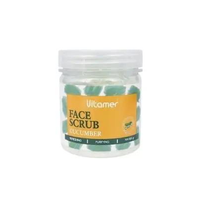 کرم ماسک اسکراب صورت ویتامر مدل خیار مناسب برای پوست انواع پوست حجم 400 میلی لیتر Vitamer Cucumber Face Scrub Mask Cream – Suitable for All Skin Types – 400 ml