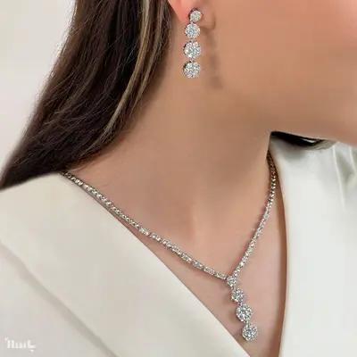 سرویس جواهری عروس مشابه طلاسفید