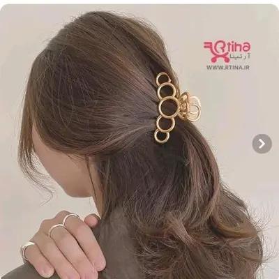 کلیپس مو زنانه فلزی طرح دایره