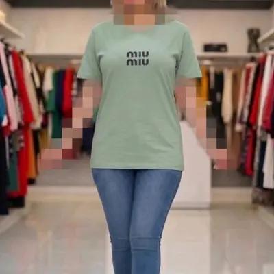 تیشرت زنانه طرح میو میو جنس نخ پنبه