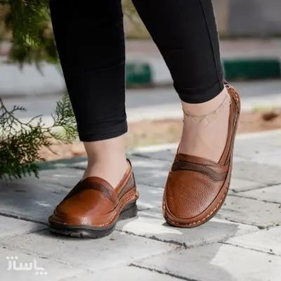 کفش طبی زنانه تمام چرم گاوی مدل آنیل