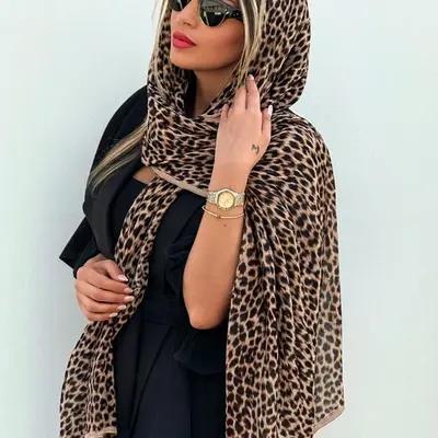 شال پلیسه پلنگی پاییزه