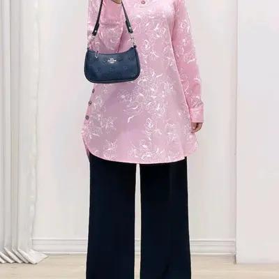مانتو اسپرت زنانه کرپ مدل تونیک جلوبسته کادنزاصورتی
