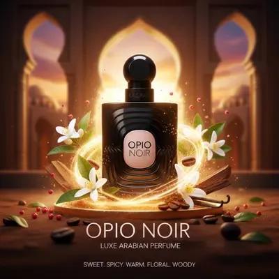 عطر ادکلن زنانه ایو سن لورن بلک اوپیوم فراگرنس ورد مدل اوپیو نویر (Fragrance World Opio Noir) حجم 100 میل