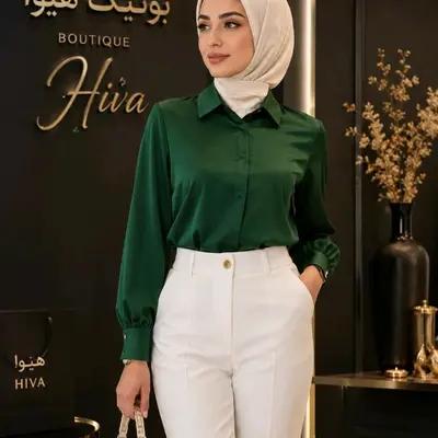 شومیز سبز بنتون مجلسی ساتن جولیا شیک