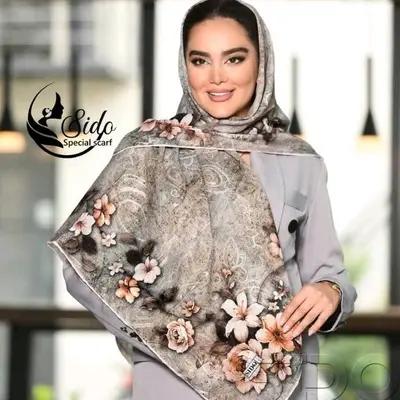 روسری نخی حاشیه گل قواره کوچیک-145208