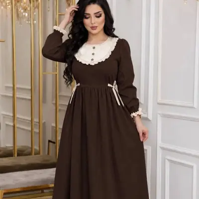 پیراهن مهمانی زنانه کرپ درینو مدل عروسکی