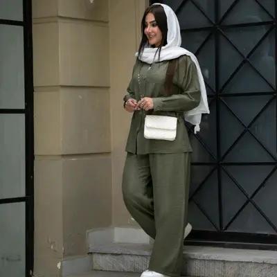 مانتو شلوار زنانه.موجودی بگیرگل من-154011
