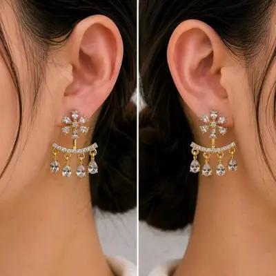 گوشواره استیل رنگ ثابت