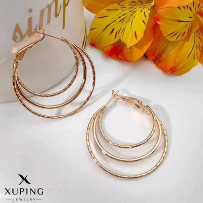 گوشواره حلقه ای ژوپینگ‌ رنگ ثابت ضدحساسیت