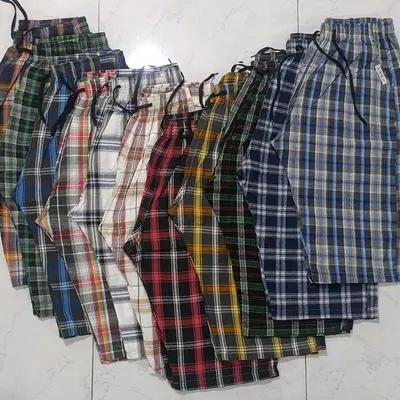 شلوارک چهارخونه نخ پنبه بدون آبرفت سایز 2XL 3XL 4XL 5XL