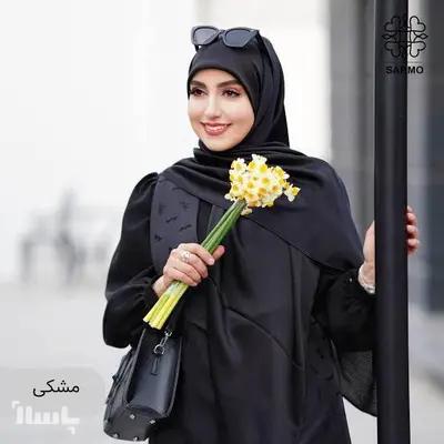 روسری مشکی سیاه ساتن محرمی