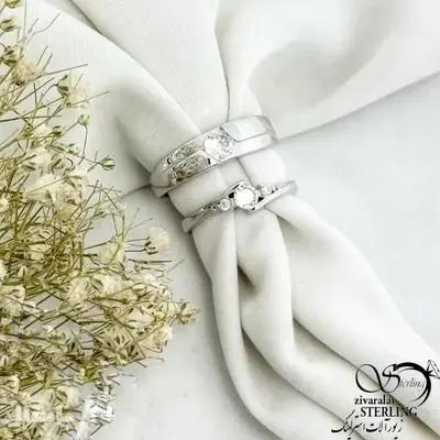 حلقه ست نقره آینه کاری عیار925 کد 21182