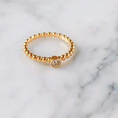 انگشتر ظریف طرح حبابی تک نگین برند l am
