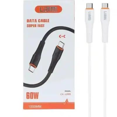 کابل شارژ دو سر تایپ سی لیامی مدل LIAMI CA-LM55 60W سفید طول 1 متر