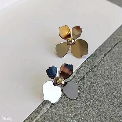 گوشواره استیل گل ارکیده میخی
