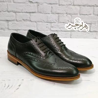کفش مردانه شیک چرم طبیعی دست دوز مدل نیلسون مشکی-138845
