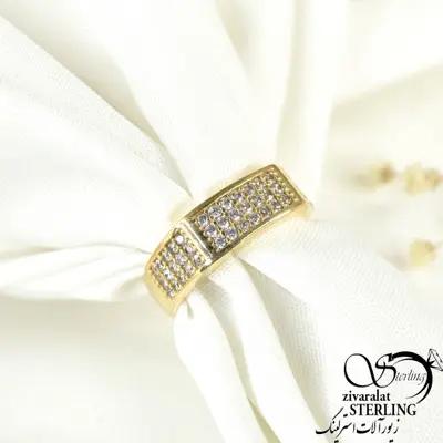 انگشتر طلاروس نگین اتمی روکش طلا کد 10399