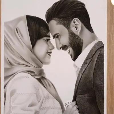 نقاشی چهره سیاه قلم