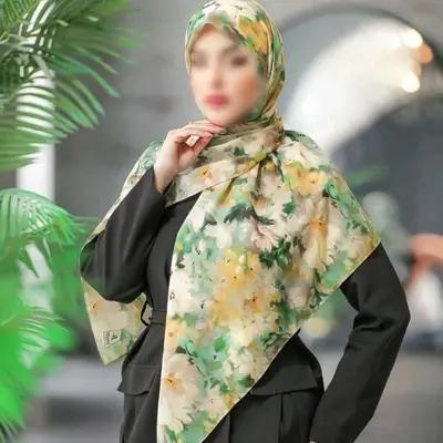روسری نخی اسپان سبز خنک مجلسی