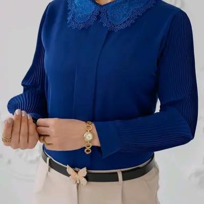 شومیز مجلسی کرپ آستین بلند زنانه-153688