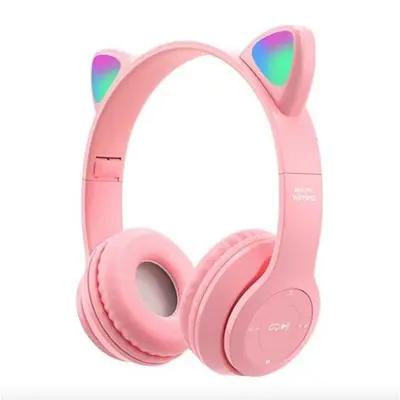 هدفون گربه ای بلوتوثی mz47 رقص نور RGB ساپورت aux و رم