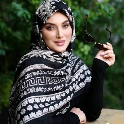 روسری نخی وال ترک باکیفیت قواره بزرگ مشکی