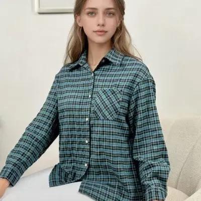شومیز چهارخونه شیک وارداتی