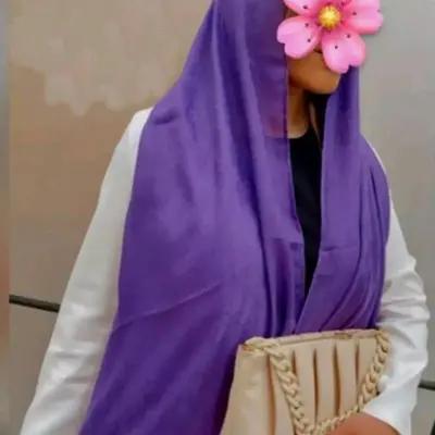 شال گوچی ساده بنفش نخ ابریشم دور دست دوز-120748