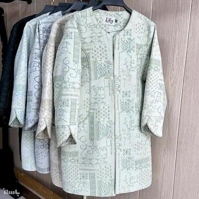 مانتو کتی کرپ ژاکارد گل دار سایز 38 تا 48