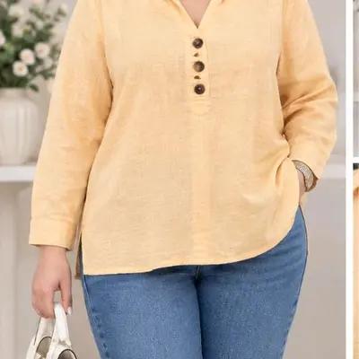 شومیز لینن خارجی مارک GRAE LINEN سایز 2XL
