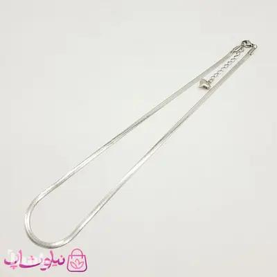 زنجیر زنانه استیل مدل ماری رنگ نقره ای 4 میل کد 139