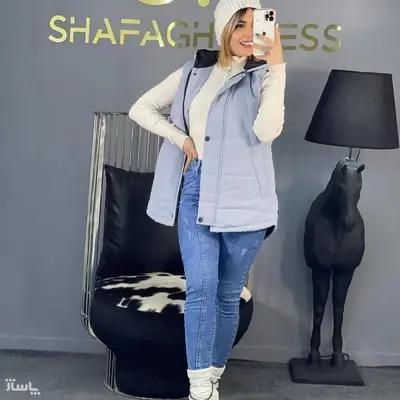 مانتو شلوار زنانه میکرو مدل پافر دکمه بغل-107523