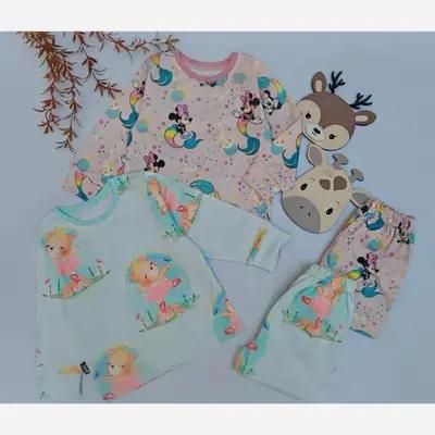 ست بلوز و شلوار راحتی دخترانه طرح زمستانی اسپرت سایز 35 تا 50