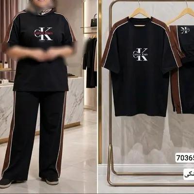 ست  اسپرت سایزبزرگ‌ CK 70365جنس پارچه نخی ترک  میله ای اصل