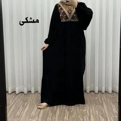 پیراهن نخی گلدوزی آستین کیمونو شارلوت فری سایز زنانه تا سایز 52 بدون رنگ رفت و سایه اندازی چهارفصل