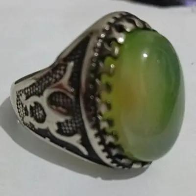 انگشتر عقیق لیمویی زیبا یمنی