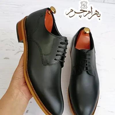 کفش مردانه مجلسی چرم طبیعی مدل آلبرت مشکی