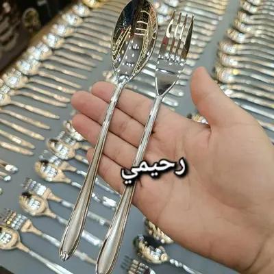 سرویس قاشق و چنگال 24نفره 120 پارچه یونیک نقره ای جدید خاص (پس کرایه )
