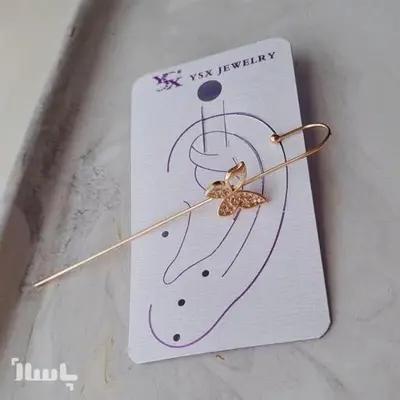 گوشواره ایرکاف زنانه YSX استیل نگین دار (تک) کد 02