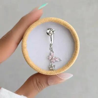 پیرسینگ فیک ناف مدل دوشاپرک